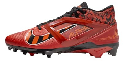 Nike Alpha Menace 4 Elite - Tacos de fútbol (FD7036-600, rojo universitario/rojo/negro/blanco)