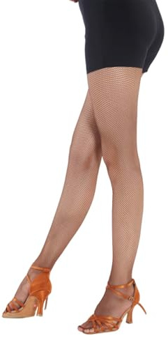Zimoer Calze a Rete da Ballo Latino per Donne,Taglia Unica Adattabile (Altezza 70-170cm),Calze Fishnet Senza Cuciture Professionali per Ballo Sala,Salsa, Tango (Colore del caffè)