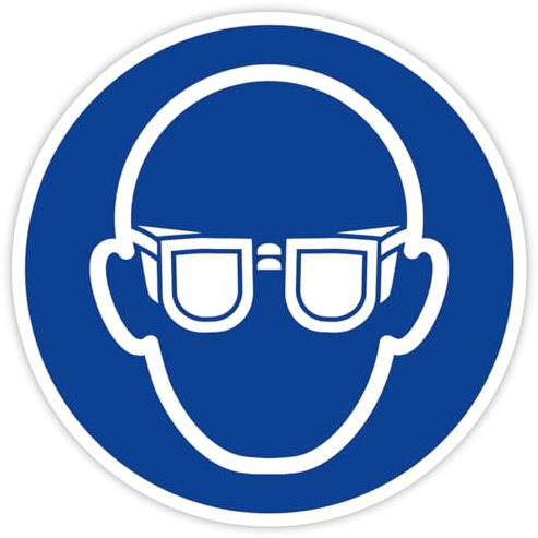 Aufkleber Gebotszeichen „Augenschutz benutzen“ Folie nach ISO 7010 Blau M004 | Ø 5-30 cm Made in Germany, Größe: Ø20 cm