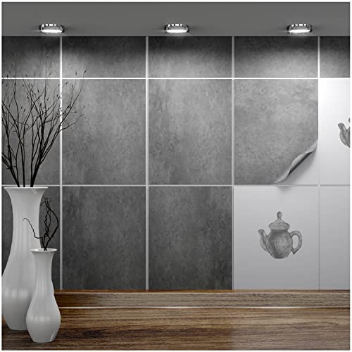 FoLIESEN – Pegatinas para azulejos de 20 x 25 cm | Película autoadhesiva para azulejos de baño y cocina | Retirable sin residuos | Azulejos adhesivos | 30 piezas. Decoración concretamente