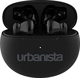 Urbanista True Wireless Earbuds, Bluetooth 5.3 Earphones, IPX4 In Ear Headphones, Ear Buds with Dual Microphones, 20 Hr Playtime, Touch Controls, TWS USB C Charging Case, Austin, Black