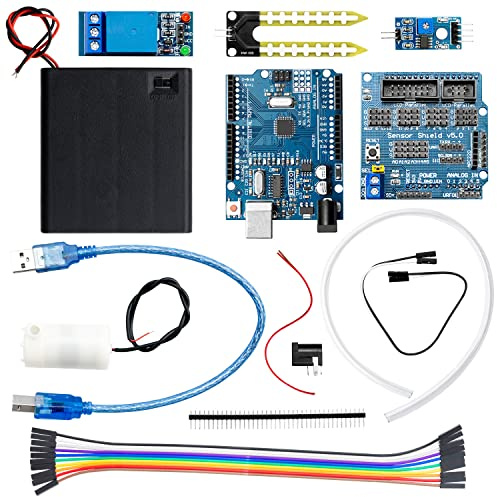 AZDelivery 1x Pflanzen-Bewässerung-Set V 5.0 SENSOR Automatisches Bewässerungsmodul DIY-Kit Bodenfeuchteerkennung automatische Wasserpumpe