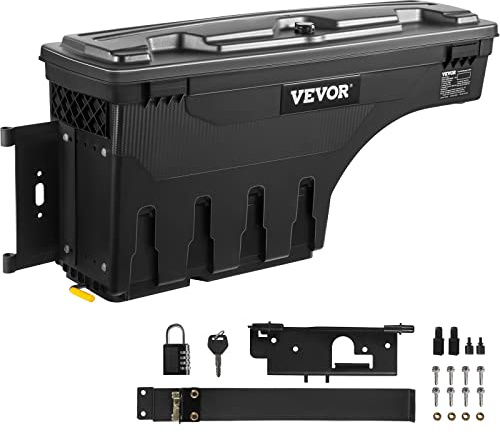 VEVOR Scatola di Immagazzinaggio per Auto Nero, Capacità Massima 6,6 Galloni Cassetta degli Attrezzi del Camioncino ABS e Acciaio al Carbonio, Adatta a Dodge Ram 1500 2019-2021, Installazione Facile
