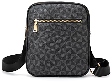 XIKIBEA Crossbody Bag for Mens, Men's commuter shoulder bag, Travel bag Work Business Small men's satchel (黑色)