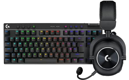 Logitech G PRO X TKL LIGHTSPEED Clavier de jeu sans fil (Noir) | ultra-portable, PRO X 2 LIGHTSPEED Casque audio bluetooth, Bluetooth/USB/3,5 mm Aux, PC, PS5, PS4, Nintendo Switch, AZERTY FR