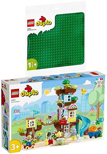 Lego DUPLO 2er Set: 10993 3 in 1 Baumhaus & 10980 Bauplatte in Grün