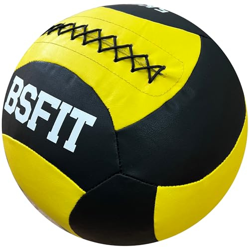 BSFIT Väggboll 5 kg boll perfekt för funktionella fitnessövningar, förstärkning och muskeltoning - halkfritt grepp träning, medicinsk boll