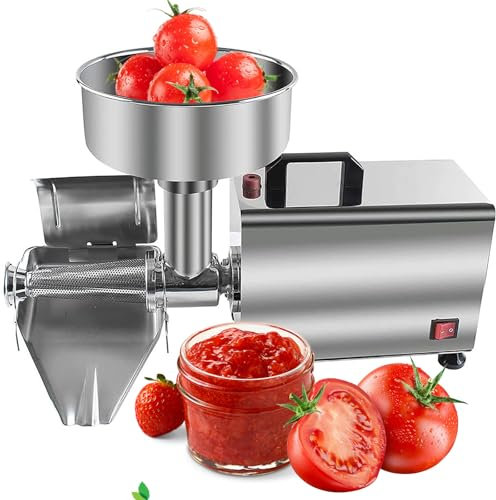 HENGCMM Passapomodoro Elettrico con Filtro in Acciaio per Passata di Pomodoro Fresatrice Commerciale per pomodori Pressa per Salsa di Pomodoro in Acciaio Inossidabile Macchina per la Salsa,110V