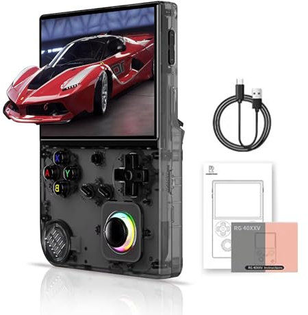 XIXIMENG RG40XX V Retro Handheld Game Console 4 Inch IPS Screen Video Pocket Console 64g TF Card with 5000 Games Support HDMI TV Output 5G WiFi Bluetooth 4.2 (Black-64G)