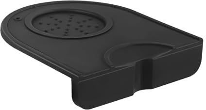 OUDQFCJ Tappetino Anti-Scivolo per Espresso con Spazzola per Pulizia, Porta Tamper per Caffè, Ideale per Barista, Casa, Cucina, Bar, Caffetteria (140x120x20 mm)