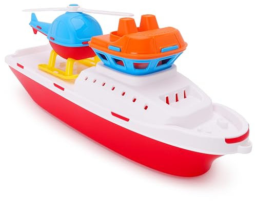 Toyland® Helicóptero Remolcador Colorido de 42 cm (17) con helicóptero Incluido - Juguete de Agua Flotante para niños - Juguetes para Botes para Piscina y baño - Edad 2 años o más