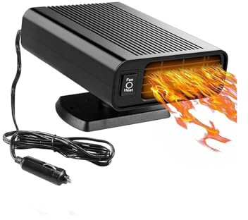 Showvigor Fast Windshield Defroster & Car Heater, 12V Portable Car Heater with 360° Rotation, Dual Hot/Cold Air Settings, Plug into Cigarette Lighter Socket, Compact for Car Truck Van