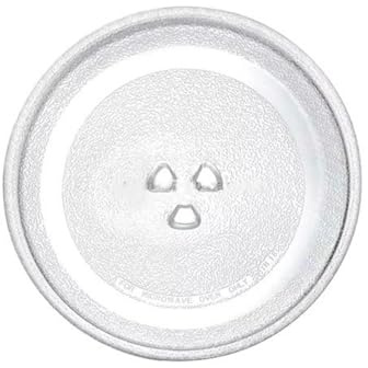 Universal Microwave Plate 24.5 cm Tempered Glass - Replacement Swivel with 3 Fixings Compatible with Various Models of Microwave Ovens