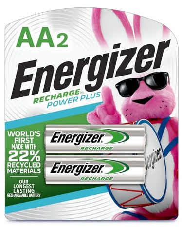 Energizer Recharge Universal Rechargeable AA Batteries (2 Pack), Double A Rechargeable Batteries