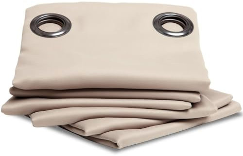 Moondream ThermActiv® 2in1 Inverno+Estate Tenda Termica | Isolante Anti-Calore e Anti-Freddo | Oscurante | Tecnologia Brevettata | Fabbricato in UE | Occhielli | Beige MC634 | 140L x 260A cm