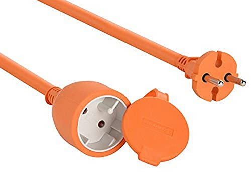 Electraline 4020 04020 Cable alargador eléctrico para jardín, Surtido, 15 M, naranja