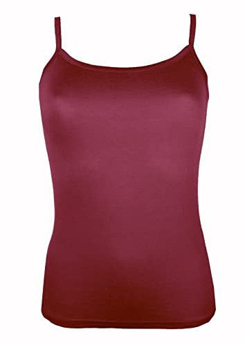 Miss Rouge: Camiseta de tirantes viscosa, burdeos, Talla única