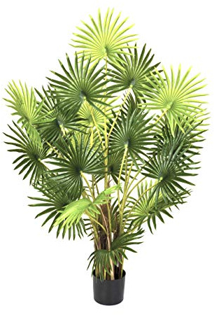 GreenBrokers Künstliche Fingerpalme im Topf, 120 cm