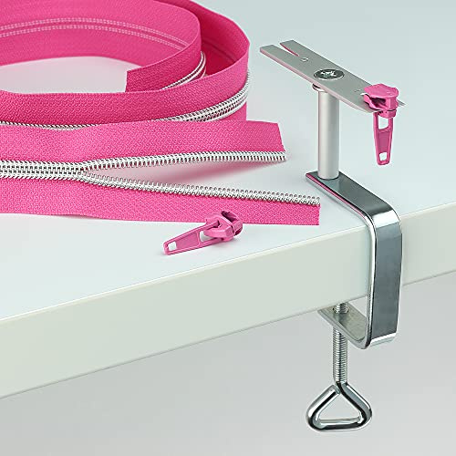 Doppelmoppel Reißverschluss Einfädler, Zippereinfädler, Endlos Reißverschluss Einfädelhilfe für Tischplatten bis max. 6 cm