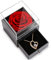 SWEETIME Ewige Rose Geschenkbox Rote Infinity Rosen mit Herzkette 925 Silber Rosegold Damen Kette,Für Immer mit Halskette Geschenke für Frauen am Valentinstag,Weihnachten,Hochzeitstag,Geburtstag