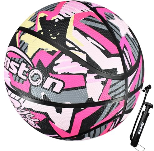 Senston Basketball Größe 6, Basketbälle mit Pumpe für Damen und Mädchen