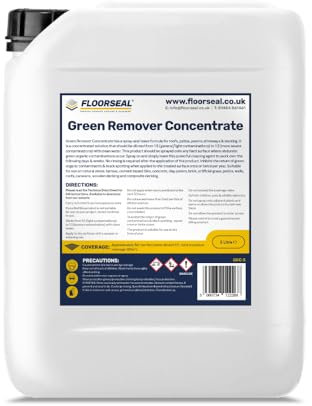 Floorseal Green Remover Concentrate - For Roofs, Walls, Driveways & Patios – Removes Green Organic Matter, Algae, Mould & More (Formerly Moss Remover Plus) (5 Litre)