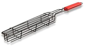 Grillkörbe 4 Stück Kabob Grillkörbe Grillrost for Grillen von Gemüse, Hähnchen, Fleisch(Red)