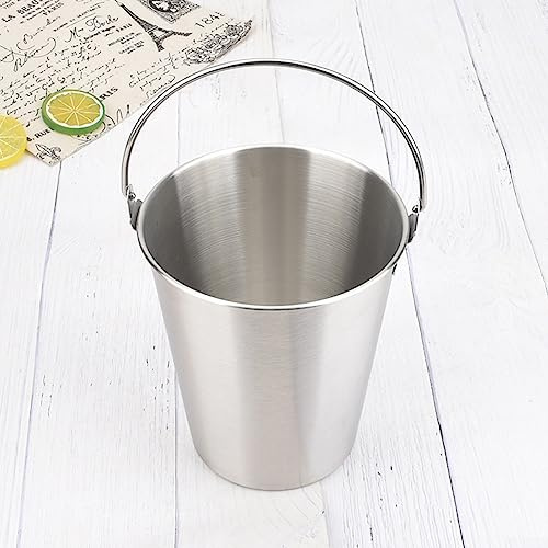 Eiskübel, Edelstahl Kleine Tragbare Eiskübel, Mini Tragbare Eiskübel mit Griffen, Snack-Eimer, 1800ML