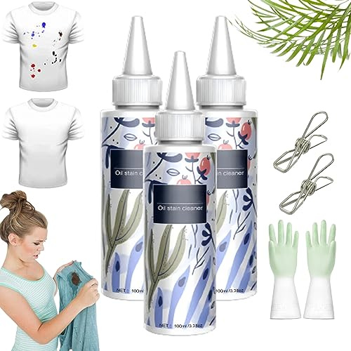 Sonsel Oil Stain Cleaner, Stain Cleaner Oil Remover, Garment Stubborn Stain Cleaner Oil Remover, Nml Stain Remover for Clothes, Emergency Stain Rescue Stain Remover (3PC)