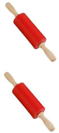 PRETYZOOM 2stücke Mini Silikon Teigroller Mit Holzgriff Antihaft Nudelholz Für Pizza Gebäck Und Pasta Lebensmittelechter Silikon Teigroller Für Einfache Handhabung Und Reinigung Für