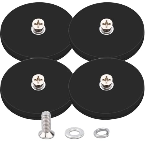 Imán de neodimio de 66 mm con rosca M6, 30 kg de fuerza de sujeción, imanes de neodimio de goma, extra fuertes, para atornillar, imanes de goma para vehículos, lámparas, instrumentos, dispositivos