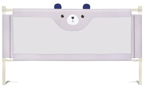 Kedia Bettgitter, Bettschutzgitter für Kinder Rausfallschutz Bett, Rausfallschutz Kinderbett, Bettgitter für Kleinkinder, Babybett Umrandungen Höhenverstellbar (200 * 100 * 26cm-Grau)