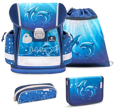 Belmil Classy Schulranzen Set 4 - teilig (403-13/AG/S) (Dolphins 2025)