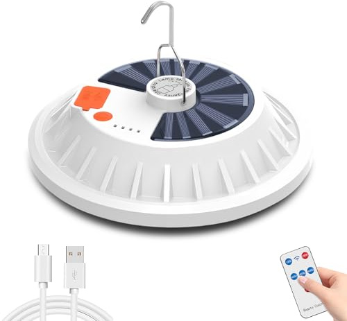 LIAISIMI Lampada Campeggio Solare, Lampada Campeggio Ricaricabile, ltra Bright LED Luce Campeggio con 5 Modalità di Luce, IPX4 impermeabile luce tenda per Campeggio, Escursionismo, Pesca, Emergenza