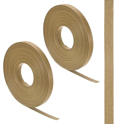 M METERXITY 2 rollos de bastón de tejido de papel, 21.9 yardas x 0.6 pulgadas, 12 capas, material de bastón de tejido de ratán para hacer tejidos de ratán [color madera]