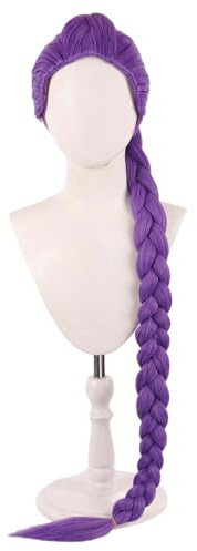 YEESHEDO Demon Hunters Rumi Cosplay Anime Zoey Mira - Peluca larga rígida para mujer, accesorios para el pelo (morado - Rumi trenzado)