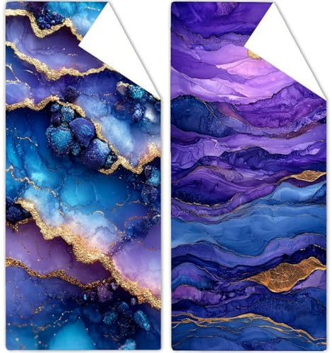 Telo Mare Grande 80x160cm Marmo Telo Mare Microfibra Viola Stuoia Spiaggia 2 Pezzi, Compatta Antisabbia, Asciugatura Rapida, Ultra Assorbente, Teli Palestra per Spiaggia Palestra Viaggi Sauna OC-891