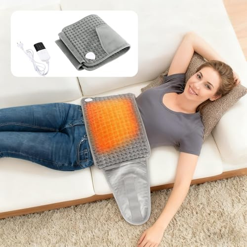 Heizkissen, Elektrisches Heizkissen 2026, Wärmekissen Elektrisch, mit Abschaltautomatik, Schnelles Erhitzen,10 Heizstufen, Maschinenwaschbar, für Rücken Lende Bauch Schulter Grau