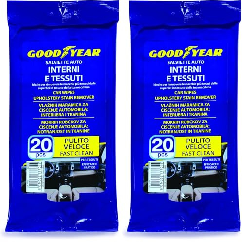 Goodyear Salviette Auto Pulizia Interni, Salviettine Interni e Tessuti (Confezione da 2)