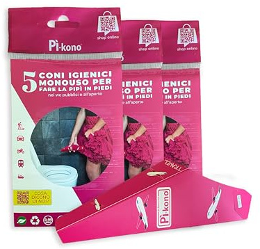 Pì-kono - Lot de 16 cônes urinoirs jetables pour femme, pour uriner debout
