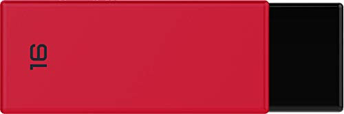 EMTEC, ECMMD16GC352, Clé USB pivotante 16 Go, design moderne et coloré, finition mat, vitesse de lecture 15 MB/s, écriture 5 MB/s, compatible Windows et Mac, Noire/Rouge