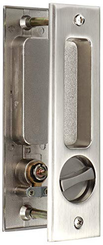 Kit serratura per porta, serratura per porta scorrevole in lega di zinco Set maniglia per serratura porta scorrevole Maniglia per serratura bagno Balcone Accessori hardware porta dell'arma(Argento)
