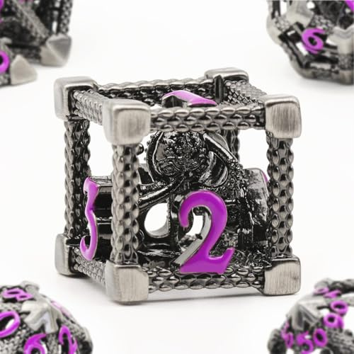DND Würfel Set Rollenspiel, Polyedrische Würfelset D and D (Z-Purple) | ZHOORQI Spielwürfel 7 Stück Der Cthulhu Würfelset für Brettspiel D and D (Dungeons and Dragons) Dice Set Verwendet Wird