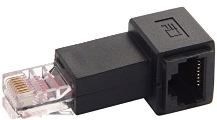 CY CAT6 Cat5e Stecker auf Buchse LAN Ethernet Netzwerkverlängerung 8P8C FTP STP UTP Adapter 90 Grad (linker Winkel)