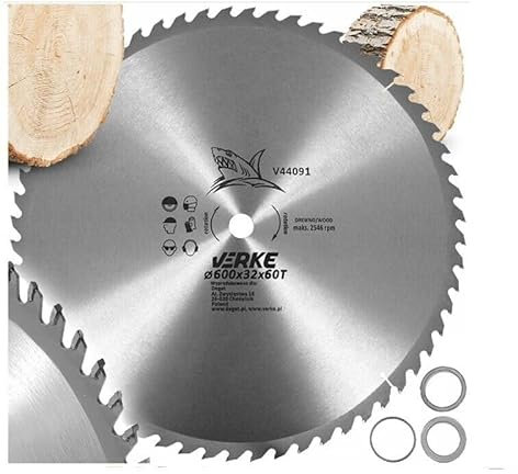 Lama Disco Widia 600 mm Sega Circolare 600 mm Attacco 32 mm 60 denti carburo di tungsteno 3 anelli di riduzione