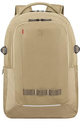 WENGER Ryde Laptop-Rucksack mit Tabletfach, Notebook bis 16 Zoll, Tablet bis 10 Zoll, Organizer, 26 l, Damen Herren, Büro Business-Reisen Uni, Creme, 653185