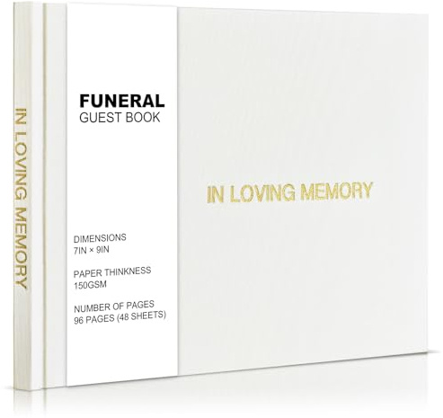 EBEGEE Funeral Guest Book, Timeless Keepsake Celebration of Life Guest Book, Durable and Smooth Writing Guest Book for Memorial Service, Thoughtful Design Funeral Guest Book for Memorial Service