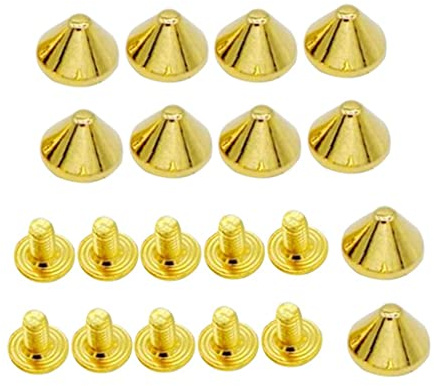 rockible Set von 10 Kegelnieten für Handwerk und Kleidung, Golden