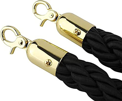 GERRIT Twisted Queue Rope Barrier Hanf-geflochtenes Seil, Schwarze Seilketten, Warteschlangen-Barriereseil for Hotelfeiern, Kinos/1 Packung/4 m/13 Fuß (Color : 2 Pack, Size : 4.5M/14.7Ft)