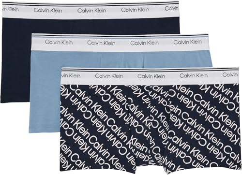 Calvin Klein Calzoncillos bóxer Pack de 3 Hombre Trunks Balance Low Rise, Multicolor (Pct/Dft/SIL), M